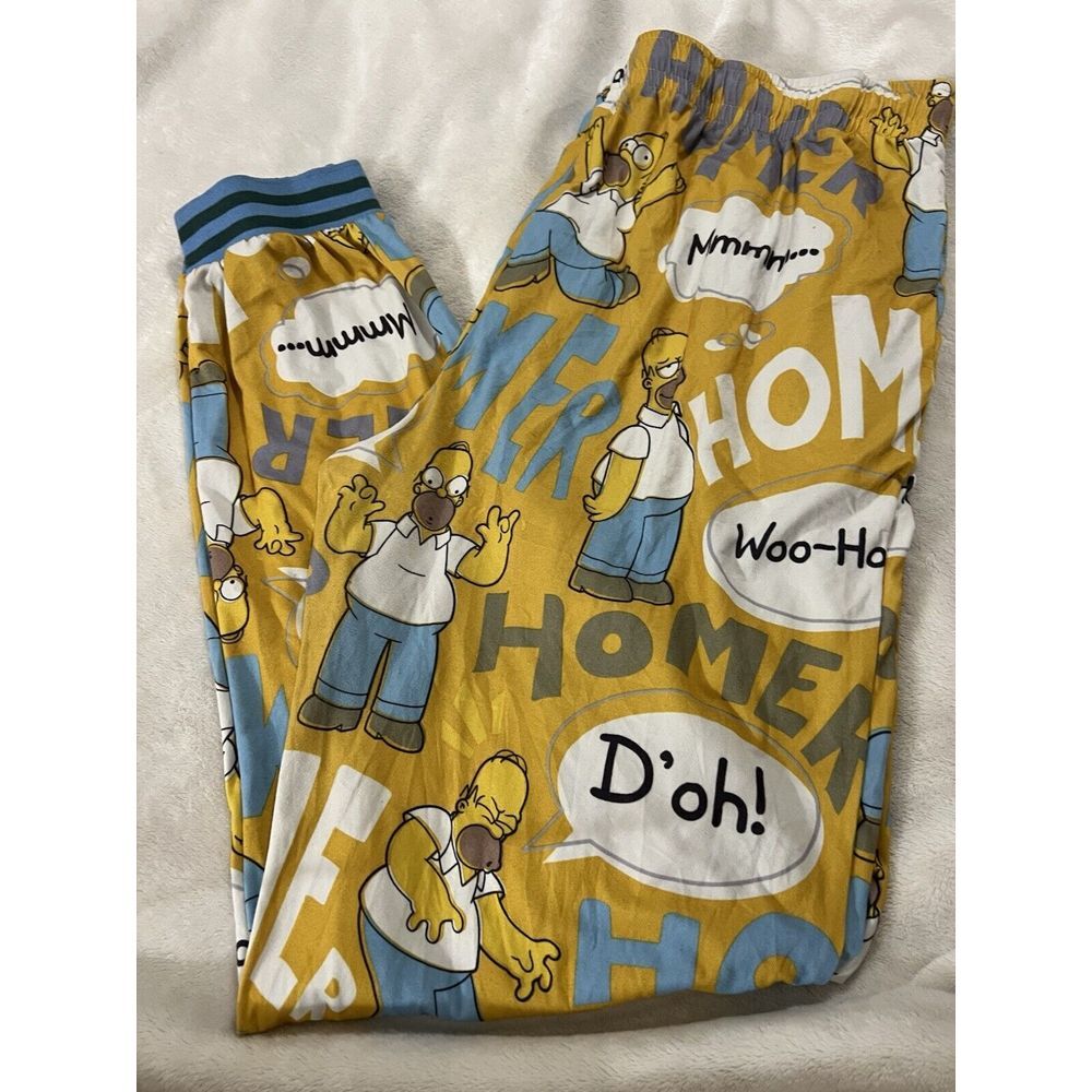 Simpsons Pajamas Adult XL‎ Yellow Jogger Pant Lounge PJs Homer Simpson Mens